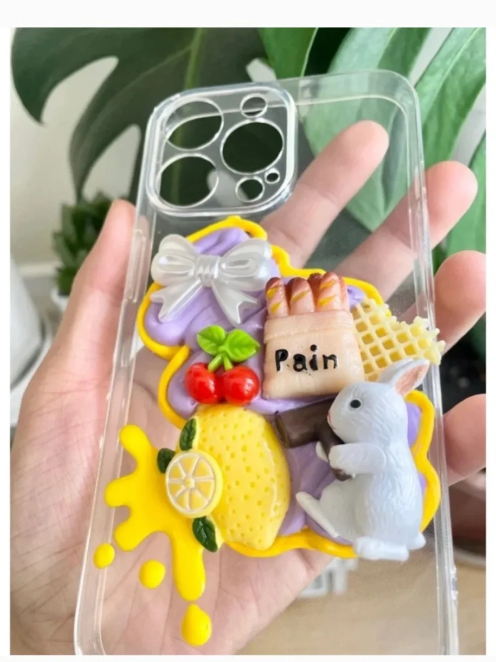iPhone 13pro butterfly or rabbit or piggy Phone Case, Handmade cartoon case